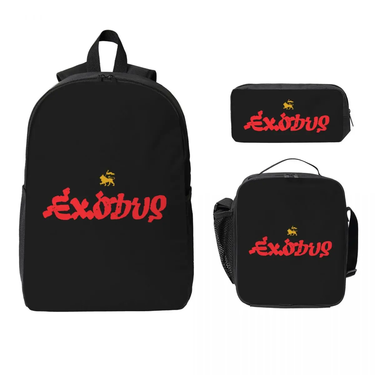 

Exodus Backpack Student BookBag School Bag Computer Shoulder Bags 3ps Insulated Lunch Bag Pencil Case