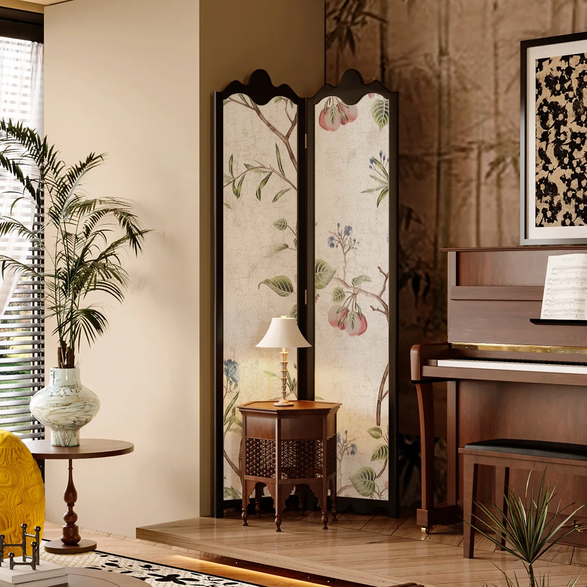 Solid wood screen Entry porch partition aisle living room sofa bedroom occlusion folding mobile folding screen