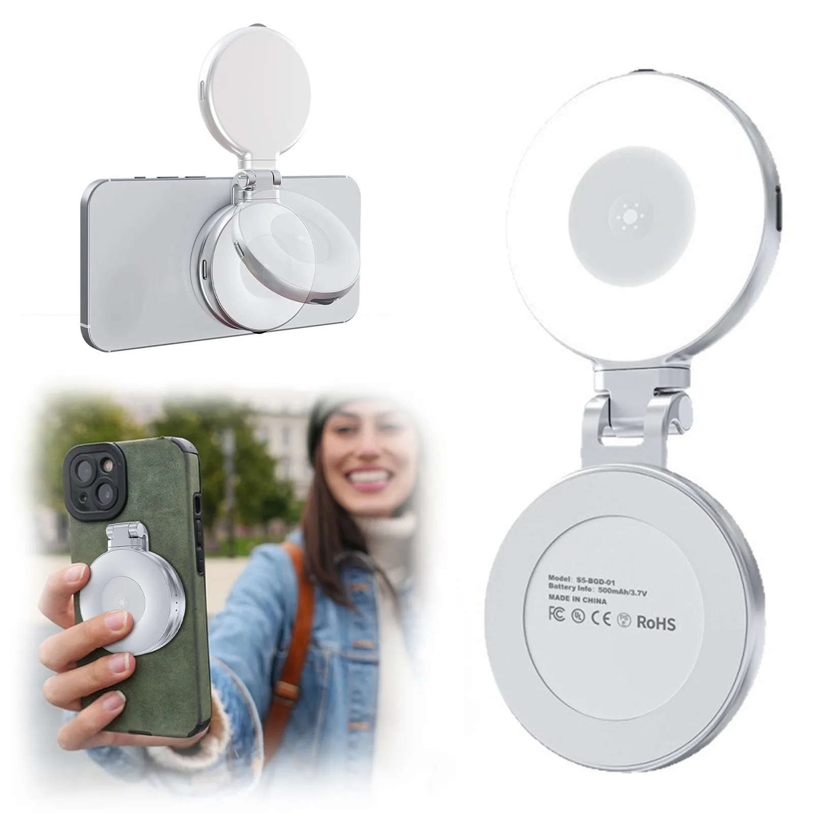 

Мини-телефон, магнитная регулируемая косметическая легкая ультратонкая пряжка для телефона 360° ° Вращающийся инструмент для фотосъемки прямой трансляции растяжки