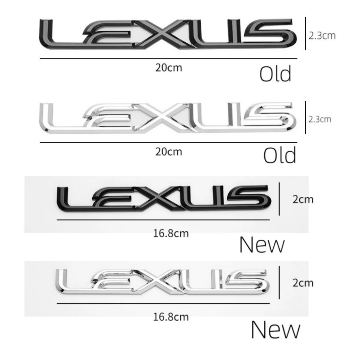 3D Chrome Glossy Black ABS LEXUS HYBRID Emblem for LEXUS Car Trunk Trunk Rear Logo Sticker