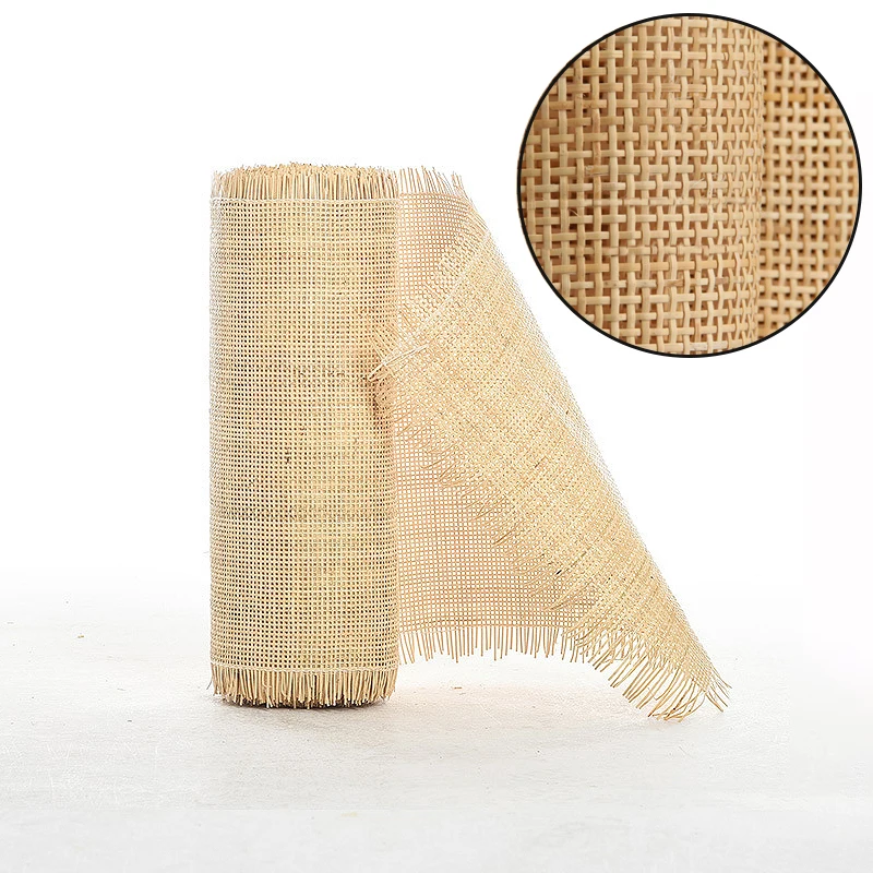 Correas de mimbre reales para reparación de muebles, material a cuadros de 0,8mm, bastón Natural indonesio, 50cm/55cm X 1,5-2,0 metros