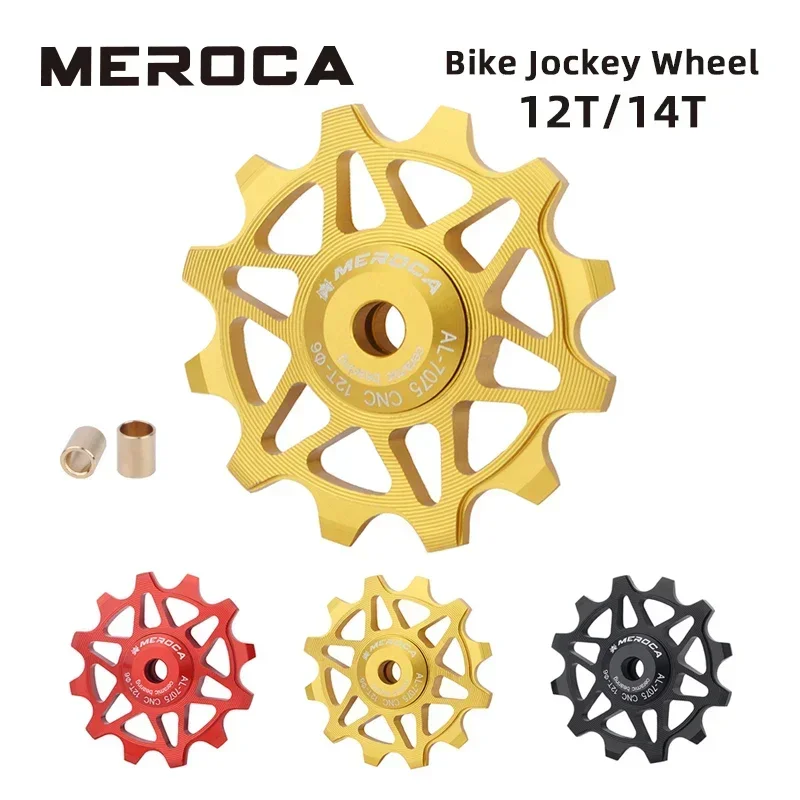 MEROCA 12T 14T Bike Jockey Wheel Aluminum Alloy Pulley Sealed Ceramic Bearing MTB Rear Derailleur Guide Wheel