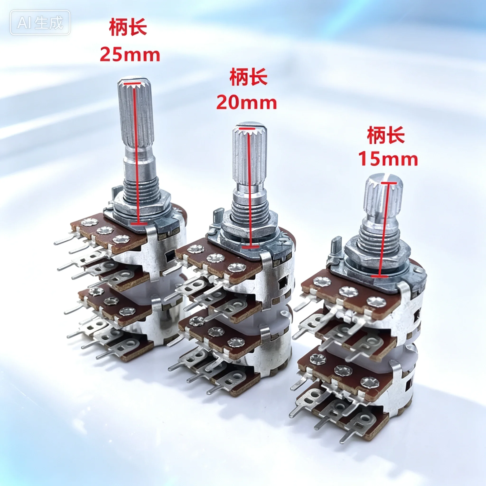 5pcs for 148 16Type 4-Gang Potentiometer B10K B50K B100K ±10% Tolerance for Audio Volume Control