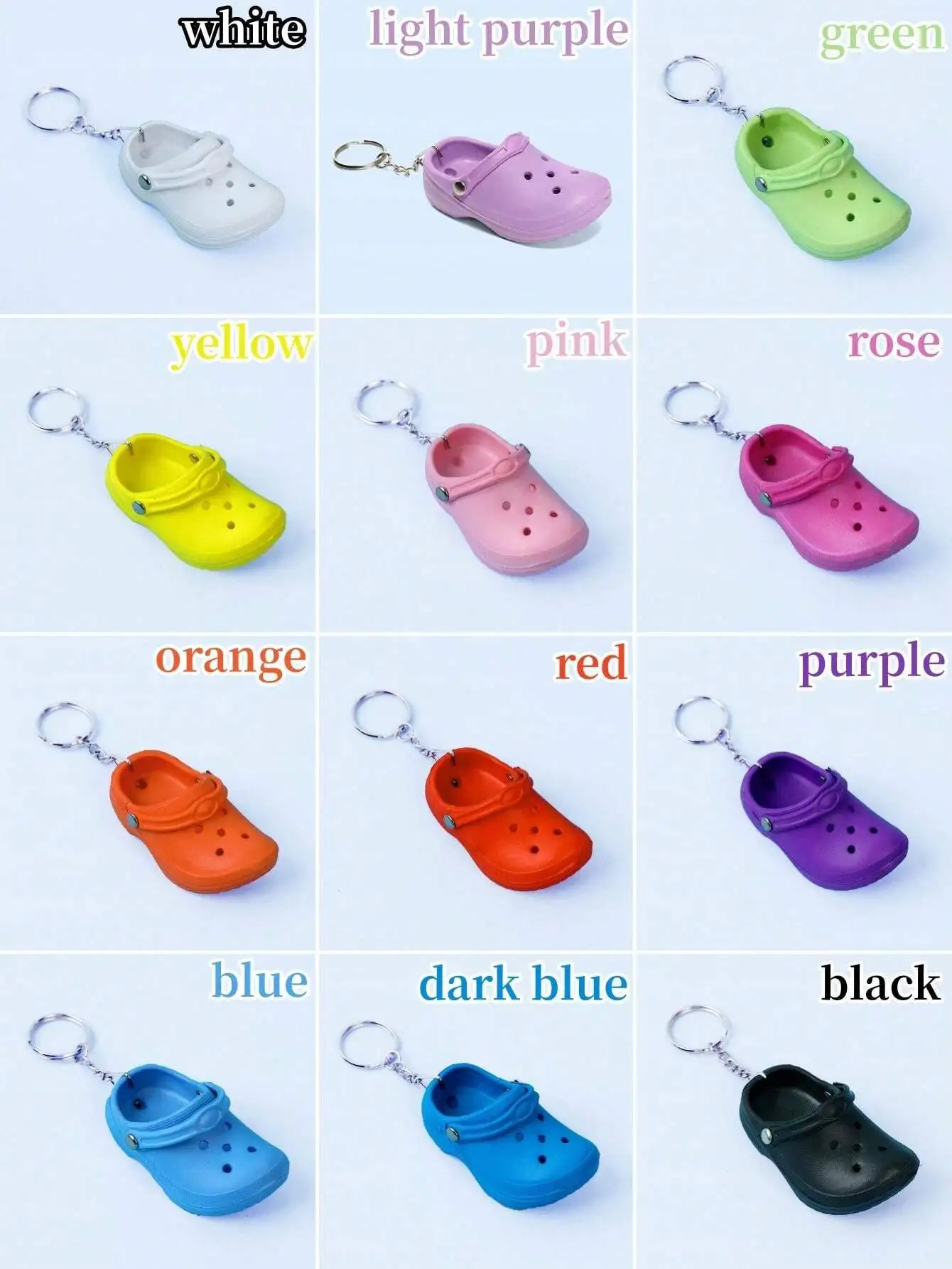 

1pc Creative Simulation Mini Hole Shoes Keychain Pendants Colorful Shoe Charms For DIY Car Key Bag School Bag Backpack Phone C