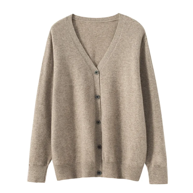 

% Wool Knitted Cardigan Men'S Loose Business Casual Long Sleeve Single-Breasted Versatile Cardigan