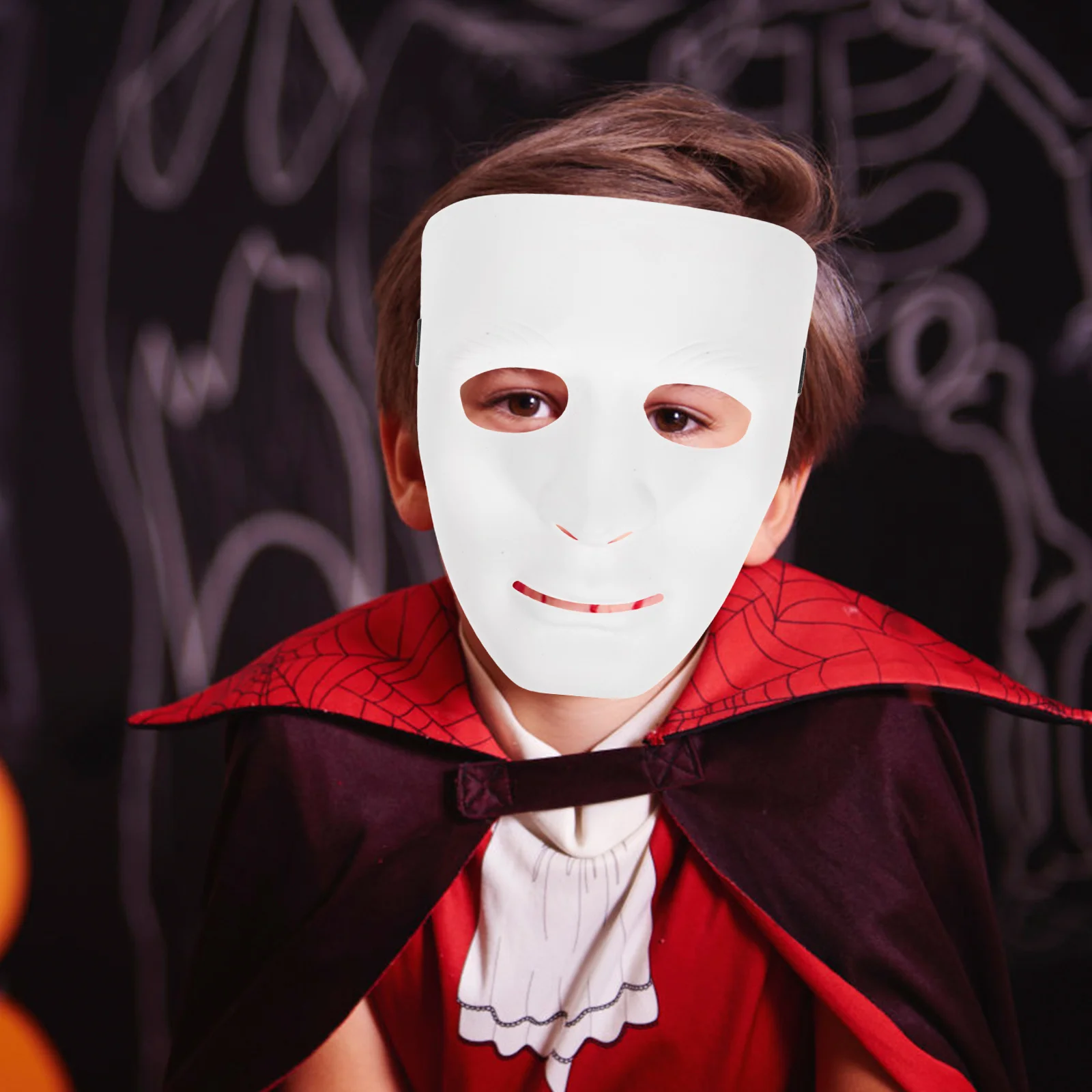 Masque de mascarade en plastique complet, 5 pièces, ruban noir, bande élastique réglable, masque de Costume de danse pour fête de carnaval d'halloween