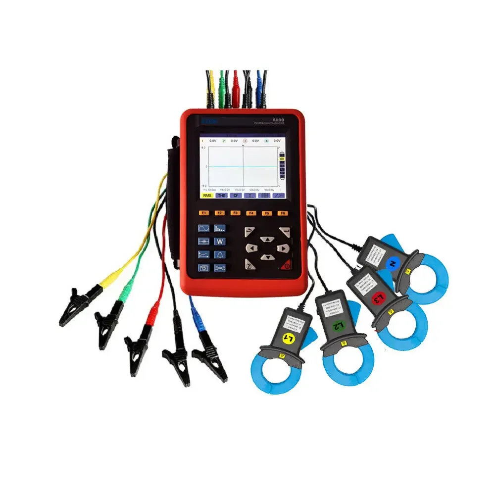 Power Quality Analyzer ETCR5000 Digital Energy Meter 3 Phase Multi-functional Power Quality Monitor with ETCR040B Current Clamp