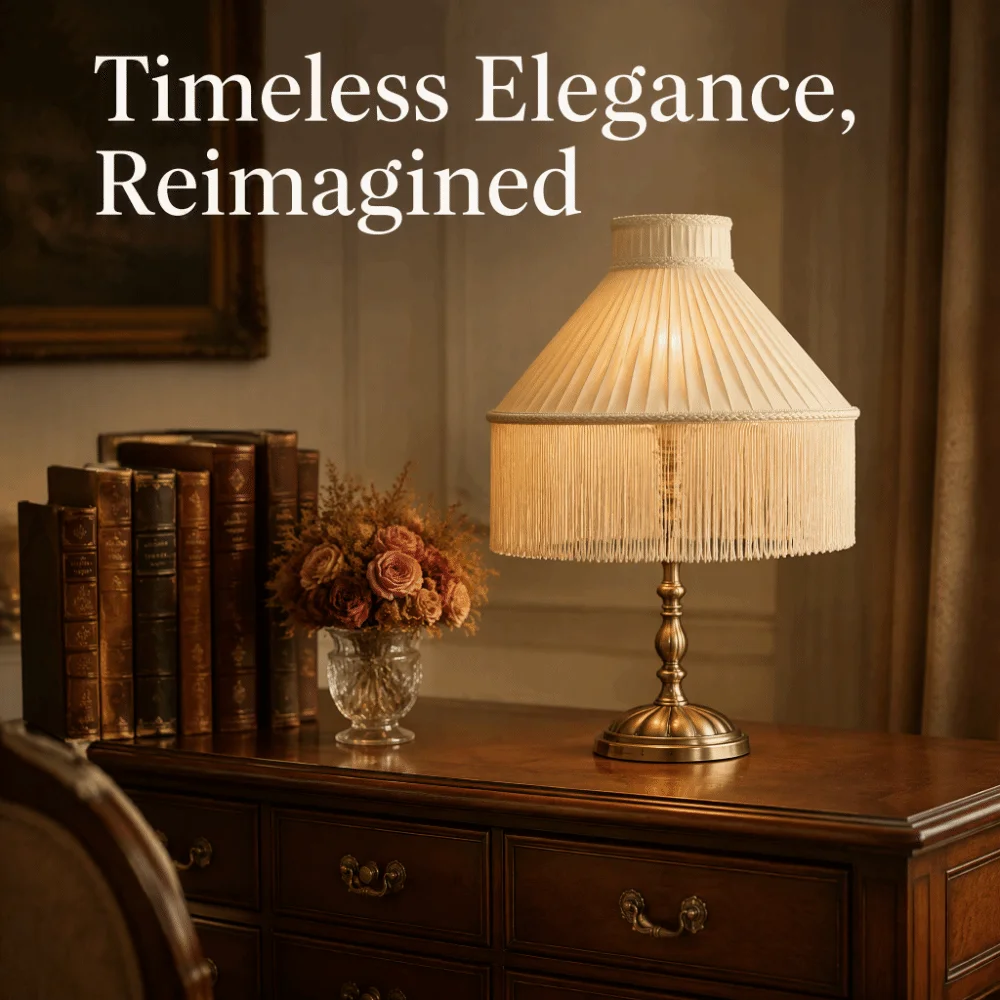 20CM 25CM 30CM Fabric Lampshade European-style Easy To Replace Tassels E27 Lampshade Vintage Style Premium Feel Retro Lampshade