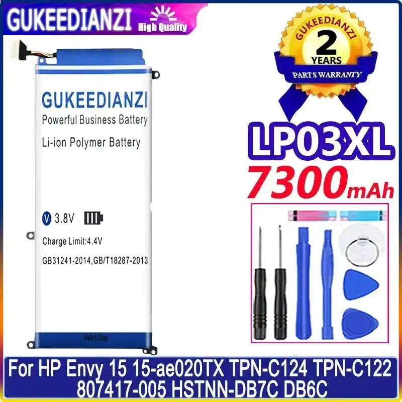 

LP03XL Легкий вес 7300 мАч для HP Envy 15 15-Ae020tx Tpn-C124 Tpn-C122 807417-005 Hstnn-DB7C DB6C Аккумулятор для ноутбука