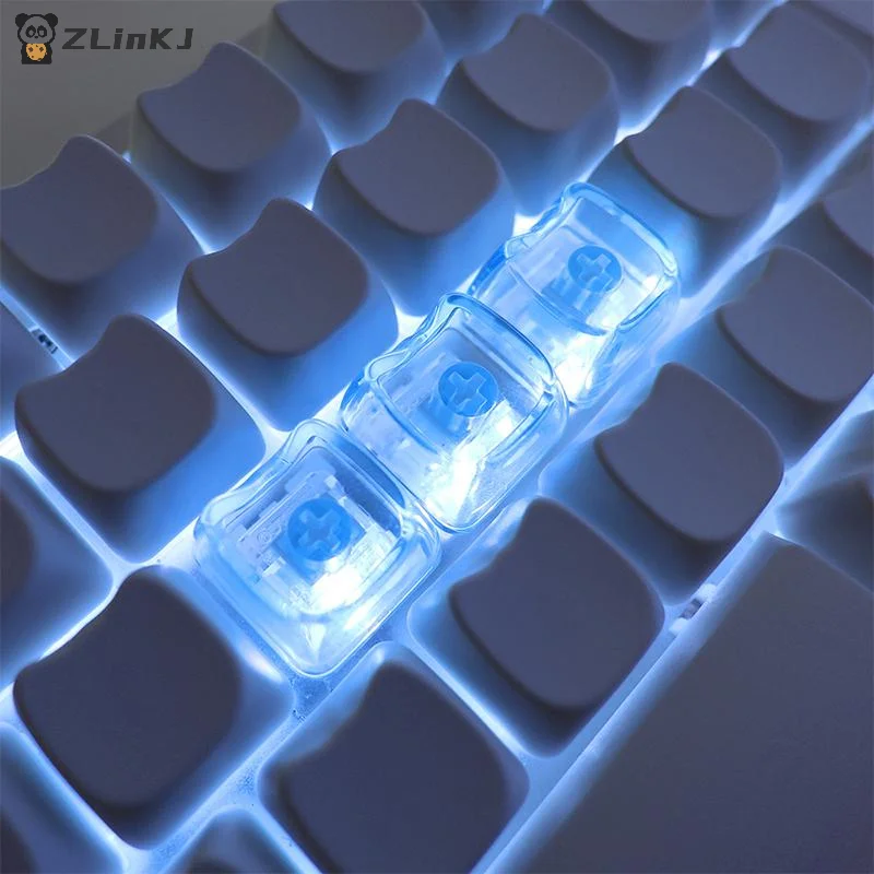 ▶10/20pcs Cute Cat Shaped Transparent Keycaps PBT 1U PC Blank Key Caps MAO Profile DIY No Engraved Keycap For MX Switch Keyboard view 3
