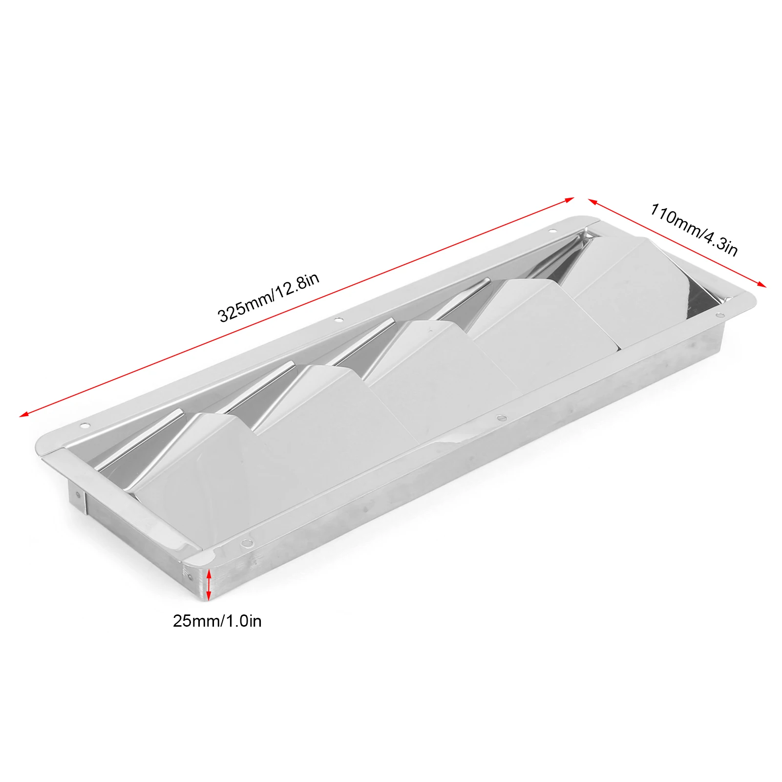 5 Slots Boat Louver Vent Rectangle Stainless Steel Durable Ventilation Grille Hardware Fitting