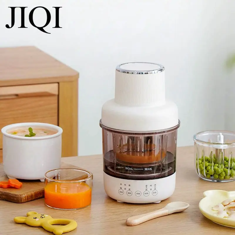 JIQI 350ml Baby Food Supplement Machine Electric Meat Grinder Egg Steamer Soup Stew Pot Rice Paste Porridge Maker Ceramic Liner