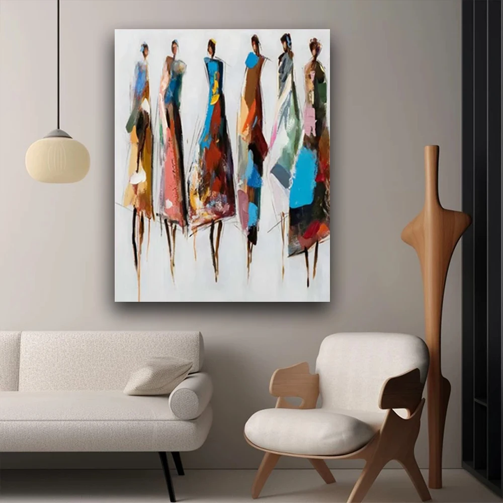 

Hand Painted Colorful Nude Girls Oil Painting Nude Woman Paintings Modern Abstract Wall Pictures For Living Room Canvas Paint