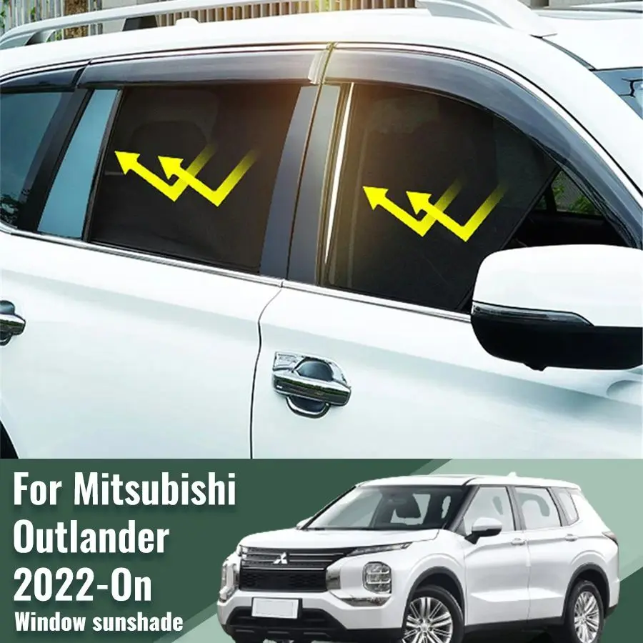 

For Mitsubishi Outlander 2022 2023 2024 Magnetic Car Sunshade Shield Front Windshield Curtain Rear Side Window Sun Shade Visor