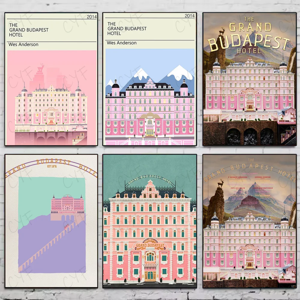 الفيلم ملصق فني G-Grand Budapest فندق HD ذاتية اللصق جدار الفن لغرفة المعيشة غرفة نوم لا تتلاشى ملصقات ديكور المنزل الحديث