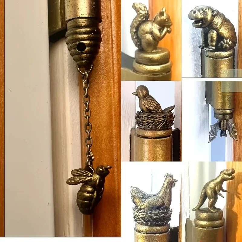 Bisagras de puerta de bronce para decoración de festivales, diseños de animales tan bien como gabinetes magnéticos y estatuas decorativas para el hogar y los oficinas, 1 ud.