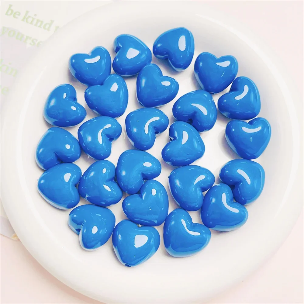 TX12 Painted Heart-shaped Beads DIY Handmade Loose Beads Hand-painted Cute Ins Mobile Phone Chain Pendant Beads Decoration