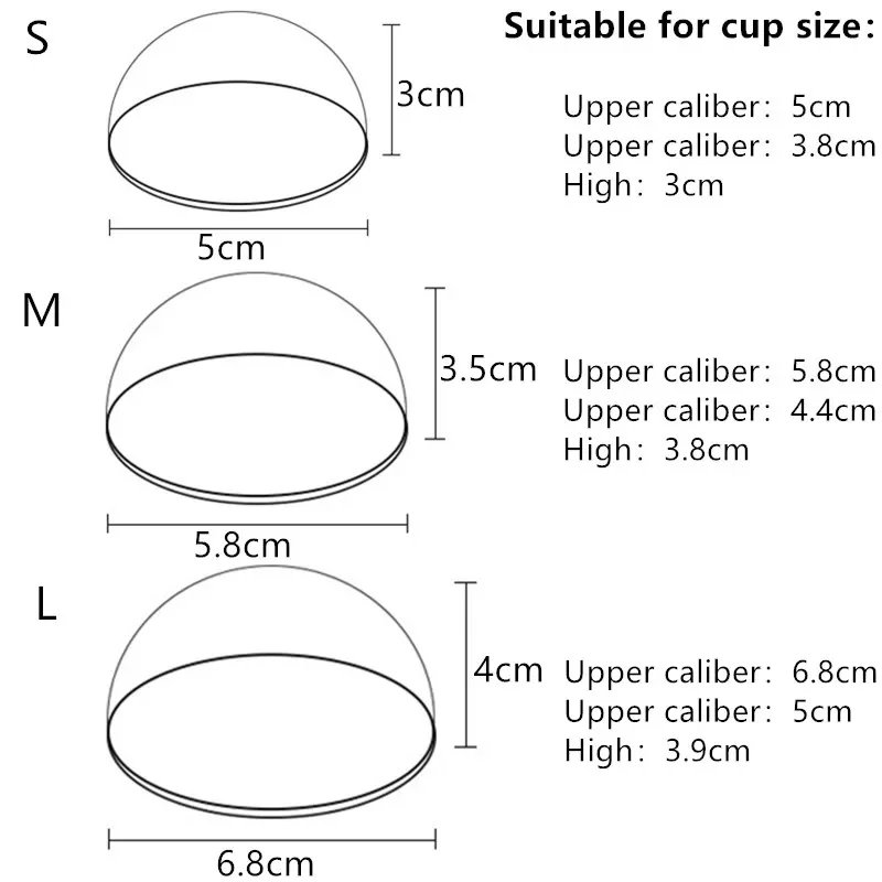 50 stücke Kunststoff Cupcake Pappbecher transparente Deckel Abdeckung Hut für das obere Kaliber 1/5/5/6,8 cm Back becher Muffin Tasse Kuchen Dekoration – Detail 2