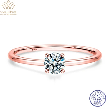Wuiha espumante real 925 prata esterlina gra moissanite diamante aniversário noivado anéis de casamento para presente feminino jóias finas