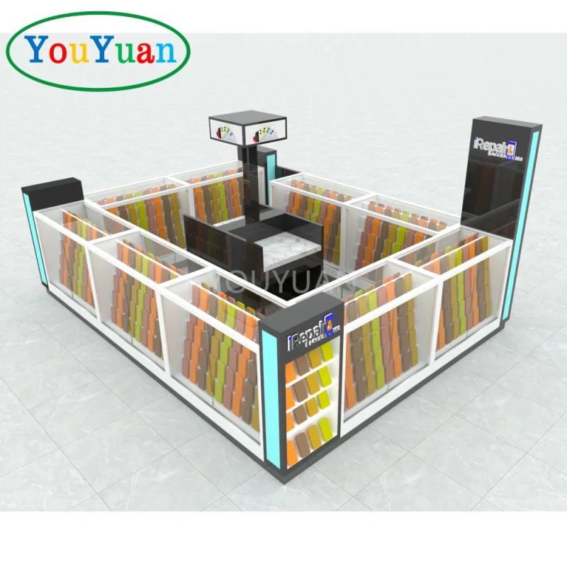 (customized)Cellphone repair shop kiosk store counter i phone mobile shop glass counter cellphone shop display table