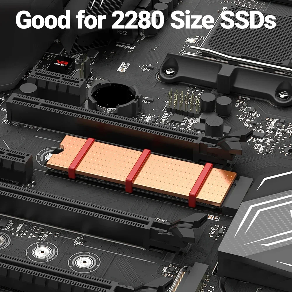 JEYI Copper M.2 Radiator z podkładkami termicznymi Nano, NVMe NGFF Pure Copper SSD Cooler Solid State Disk Radiator do laptopa stacjonarnego