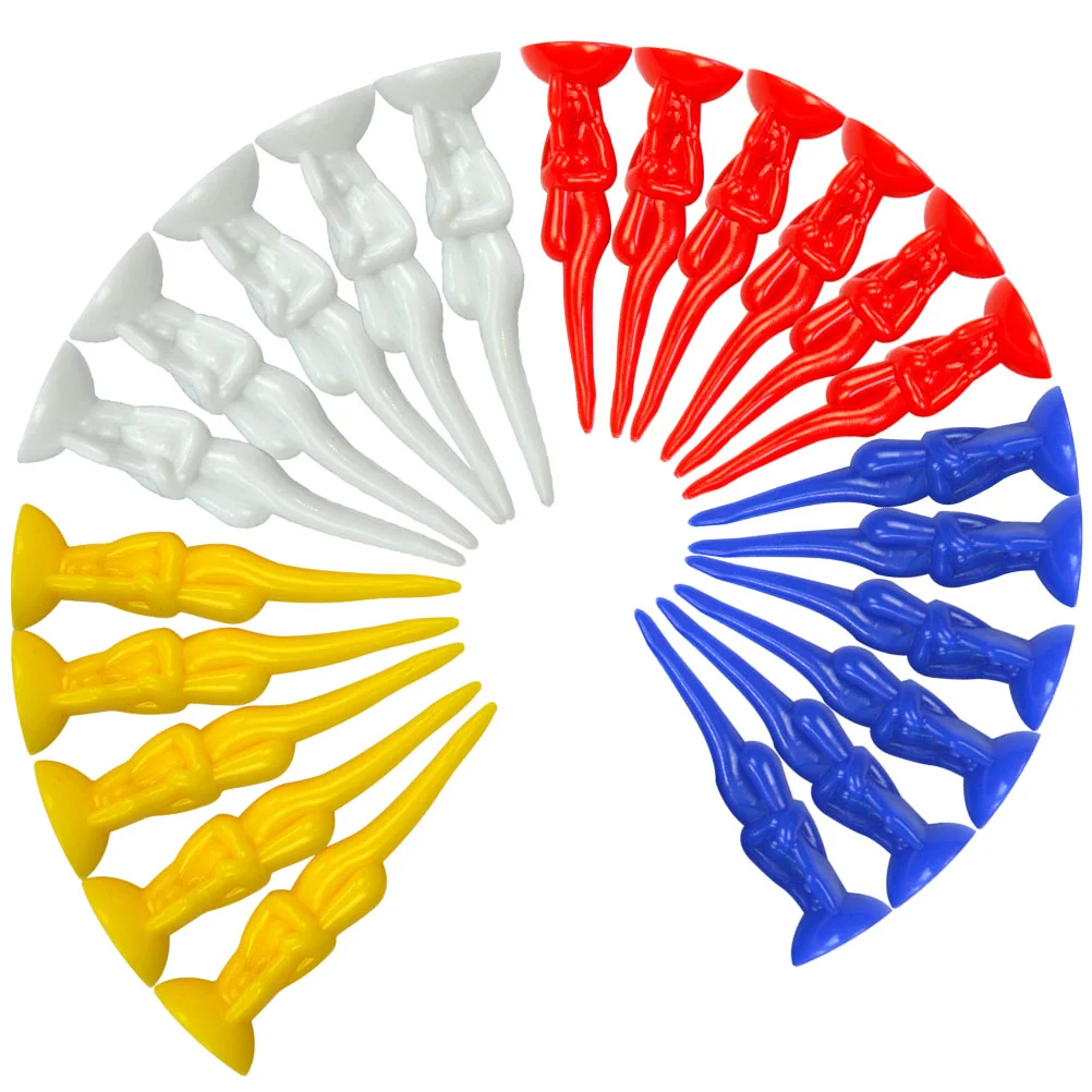 

24 Pcs Golf T-shirt Balls Small Golfs Tees Plastic Spikes Holders Major Stud Professional Golfing