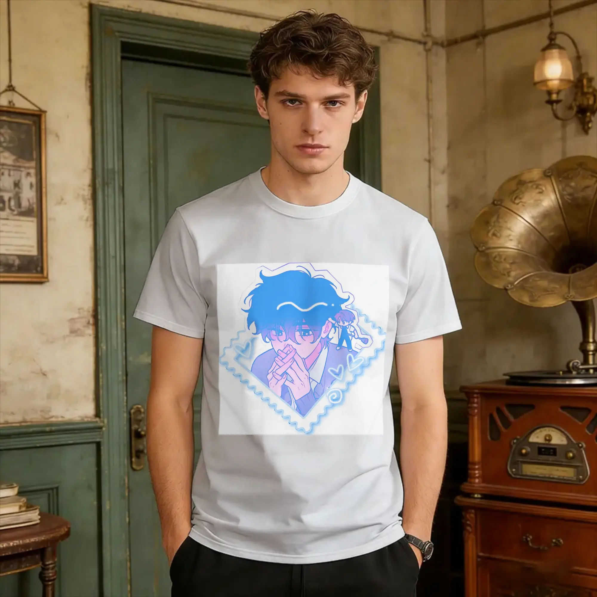 Alien Stage  Ivantill Retro Cosmic T-Shirt Summer  Cotton T-Shirts For Men Casual Tee Shirt Short Sleeves Street Style Clothes