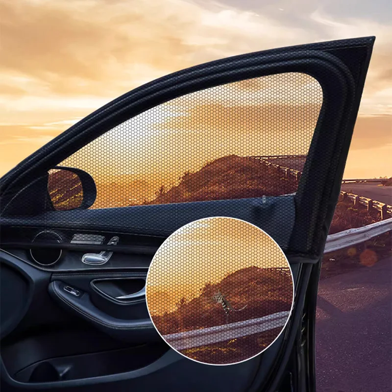 2/4PCS Car Sunshade Curtains Car Side Window Mesh Net Cover Car Curtains Car Innior Shade Screen Anti Mosquito Mesh Net for Car