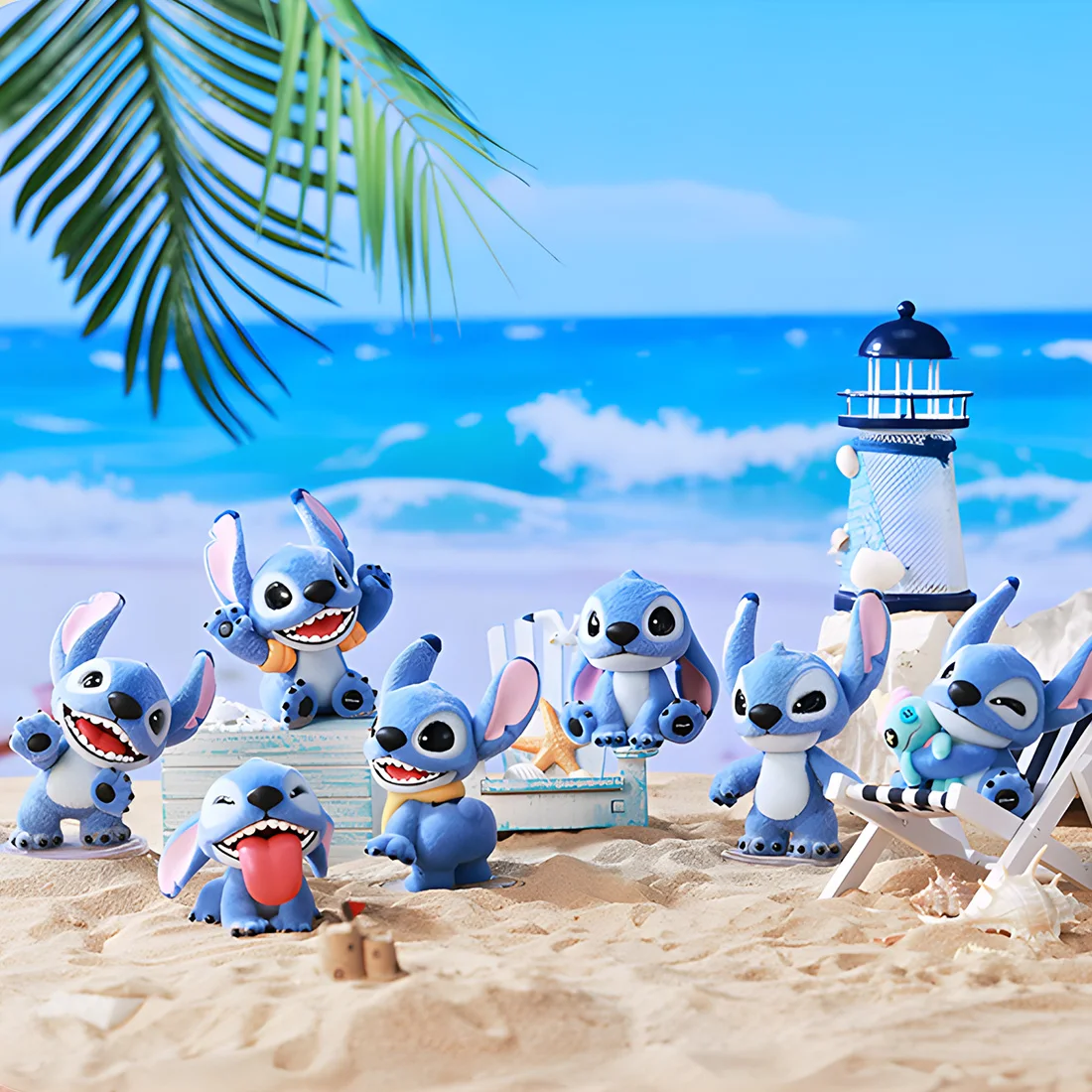 

Disney Stitch Blind Box Fluffy Adventure Series Long Flocked Figure Cute Stitch Collectible Mystery Doll Toy Model Gift