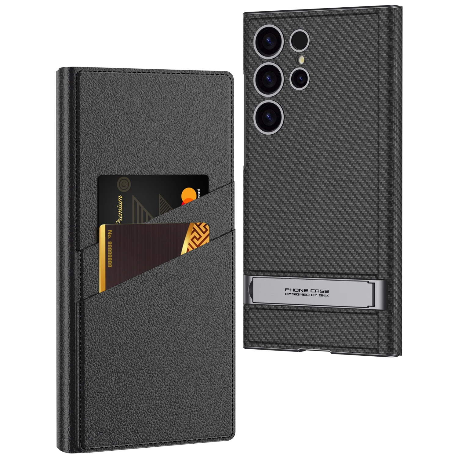 Luxury Leather Stand Phone Case For Samsung Galaxy S24 Ultra Flip Cover Leather Case Folding  Holder Phone Drop Protective Cover