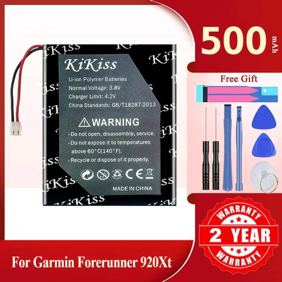 KiKiss Battery For Garmin Forerunner 920XT,361-00078-00,500mAh