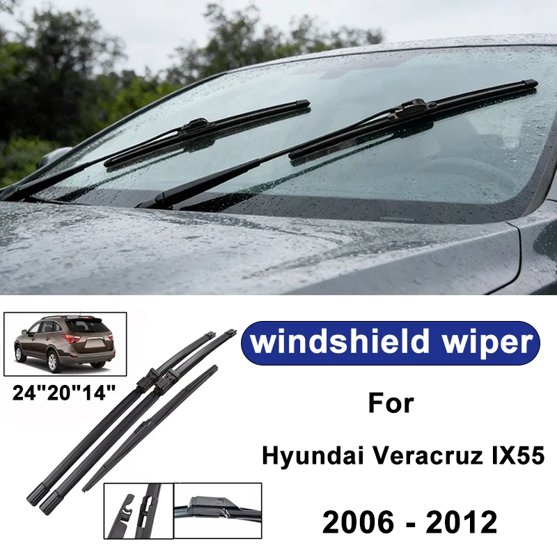 

For Hyundai Veracruz IX55 2006-2012 car windshield front/rear wipers, silent wiper blades,car blade brush accessories