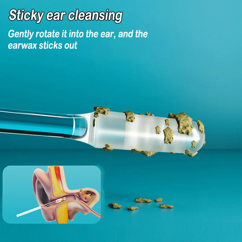 24Pcs/Box Sticky Ear Digger Ear Digging Tool Ear Wax Cleaning Special Not Hurt Ear Digging Spoon Ear Digging Cotton Swabs