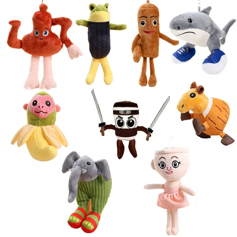 Breloczki z pluszaków Tralalero Tralala, Tung Tung Sahur, pluszaki, kawaii anime, włoskie Brainrot, urocze lalki, figurka rekina