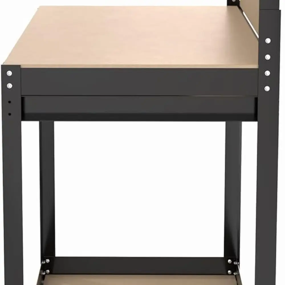 Robuste 61-Werkbank mit Schubladen, Regal und Stecktafel, 300 Pfund Tragkraft für Garage, Holzbearbeitung, Heimbüro