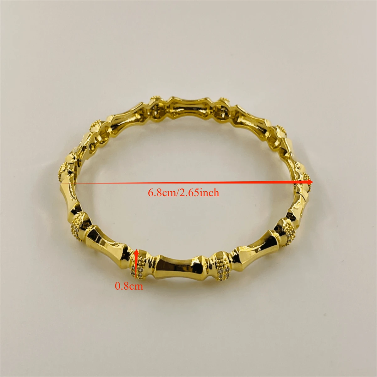 4pcs/lot light luxury bamboo knot pattern diamond inlaid gold bracelet with high buckle gold bracelet, high-end retro decoratio