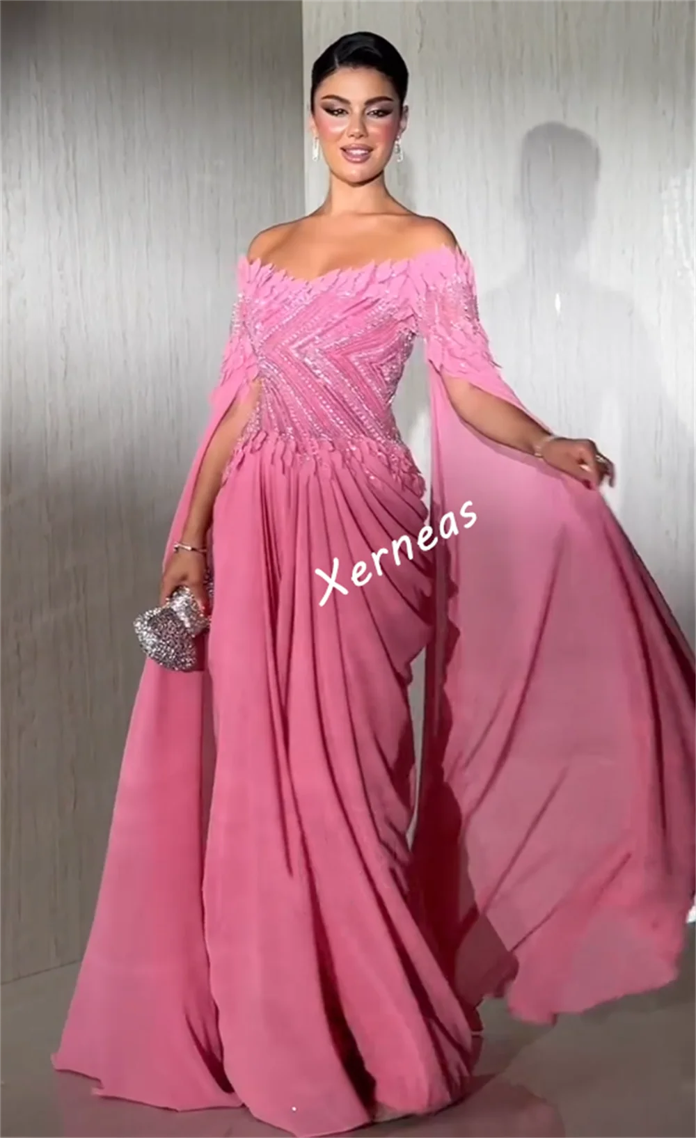 Maßgeschneiderte Chiffon-Pailletten-Applikationen mit Schnürung, schulterfrei, lange Kleider, maßgeschneiderter Anlass, Damen-Luxus-Abendparty, glitzernd