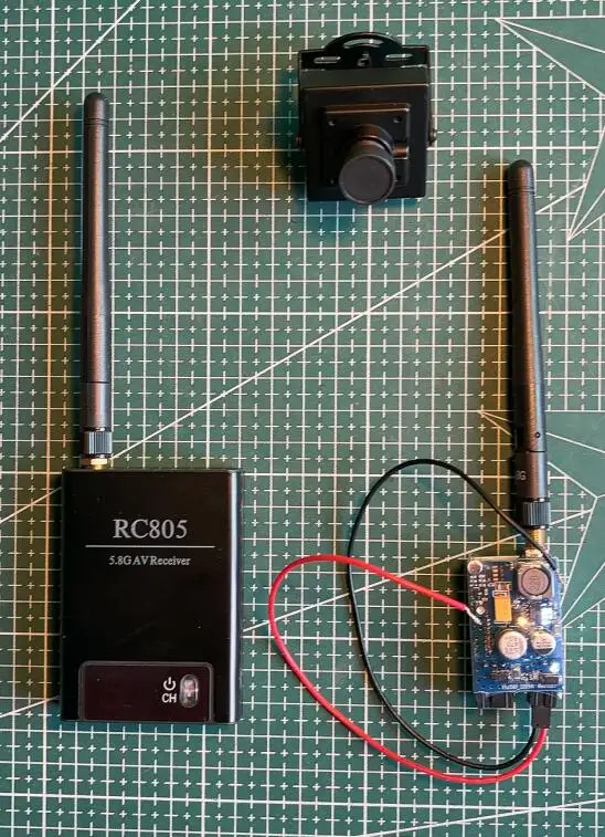 FPV 5.8GHz 200mW A/V Transmitter + Receiver +1/3