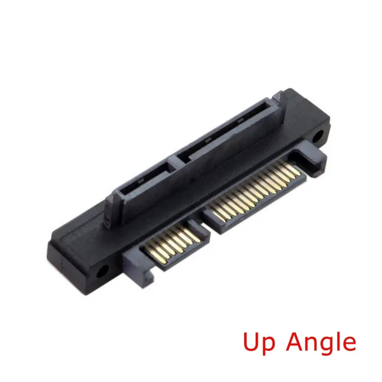 90 grados arriba y abajo en ángulo SATA 22 pines 7 + 15 macho a SATA 22 pines hembra adaptador convertidor de extensión conector adaptador SATA