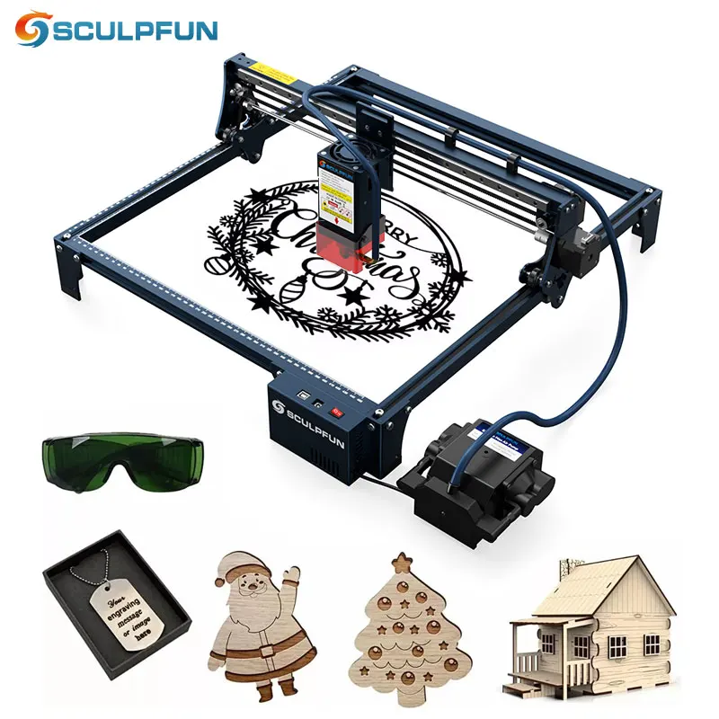 

SCULPFUN S30 PRO MAX 20W Laser Engraver Automatic Air-assist System Engraving Machine with Replaceable Lens 410x400mm Area