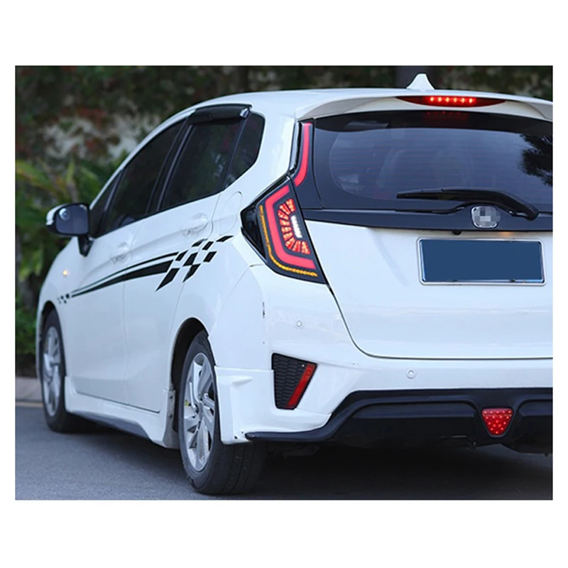 

ZHENGWO светодиодный задний фонарь для Honda Jazz/Fit 2014-2018 года, последовательный указатель поворота, анимация запуска, дымчатый задний фонарь, Plug and Play