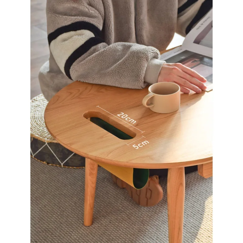 Solid wood coffee table with storage space - multi-functional design, suitable for small apartments