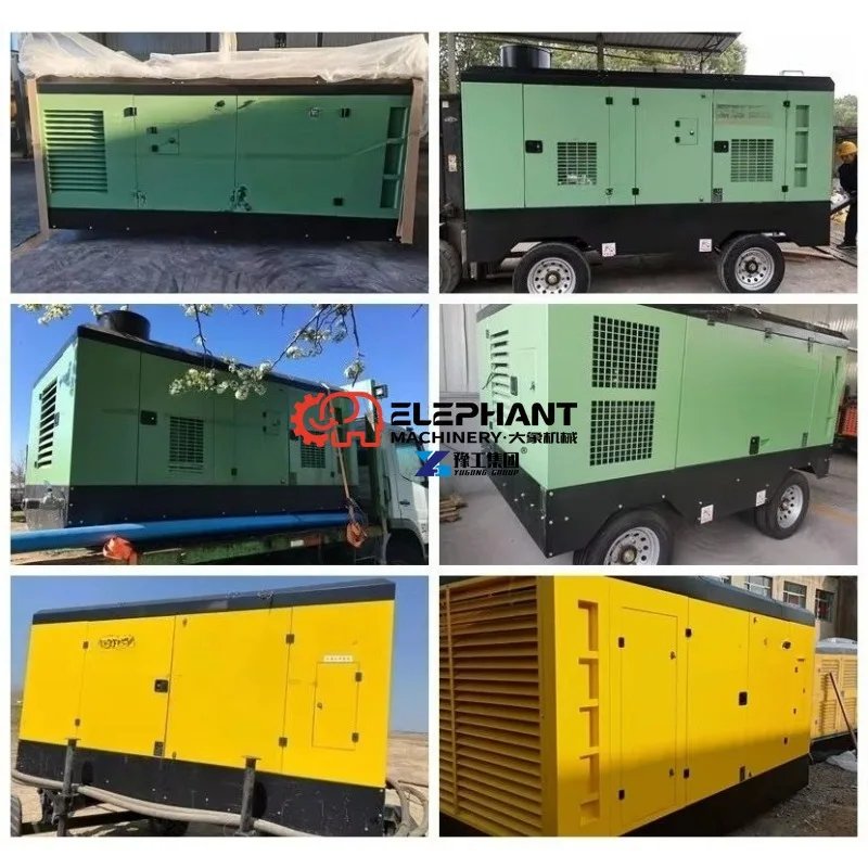 12 Bar 25bar 30 Bar 40 Bar Mobile China Air Compressor  Rotary Screw Unit for Water Well Drilling