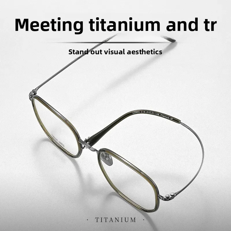 إطارات نظارات الأعمال المصممة من التيتانيوم، وزن الريشة 8 جرام بدون ضغط، طلاء IP دقيق، خالي من الحساسية، متين بدون براغي