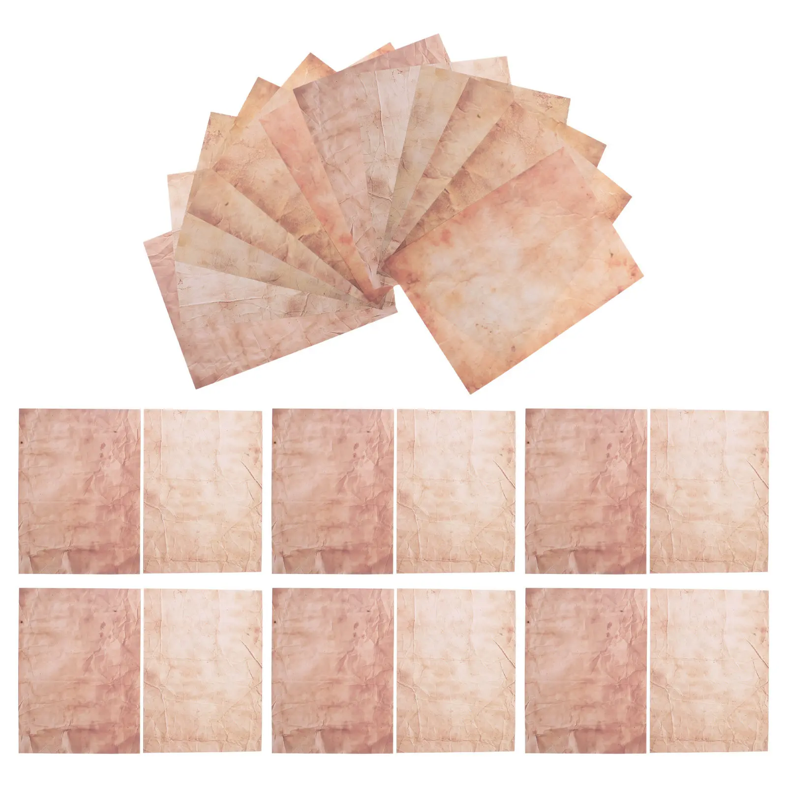 

48Pcs Vintage Letter Paper A4 Double Sided Scrapbooking Cardstock for Certificates Invitations Journaling Crafts