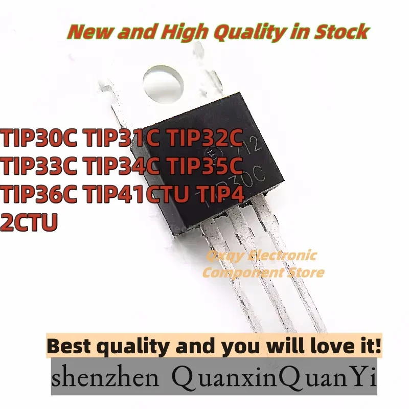 10pcs new TIP30C TIP31C TIP32C TIP33C TIP34C TIP35C TIP36C TIP41CTU TIP42CTU Direct insertion package TO-220 for transistor