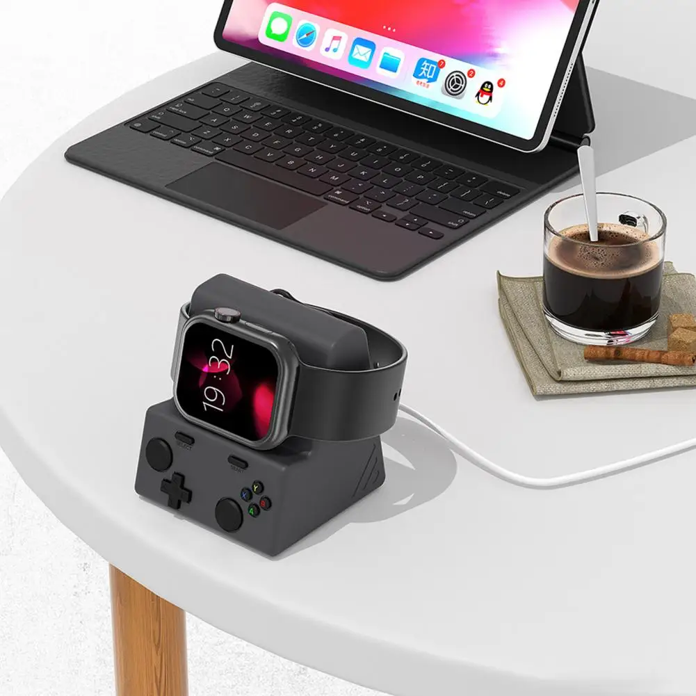 Pemegang berdiri pengisi daya silikon untuk Apple Watch Series Dock pemegang kabel pengisi daya nyaman stasiun pengisian Tempat jam tangan meja