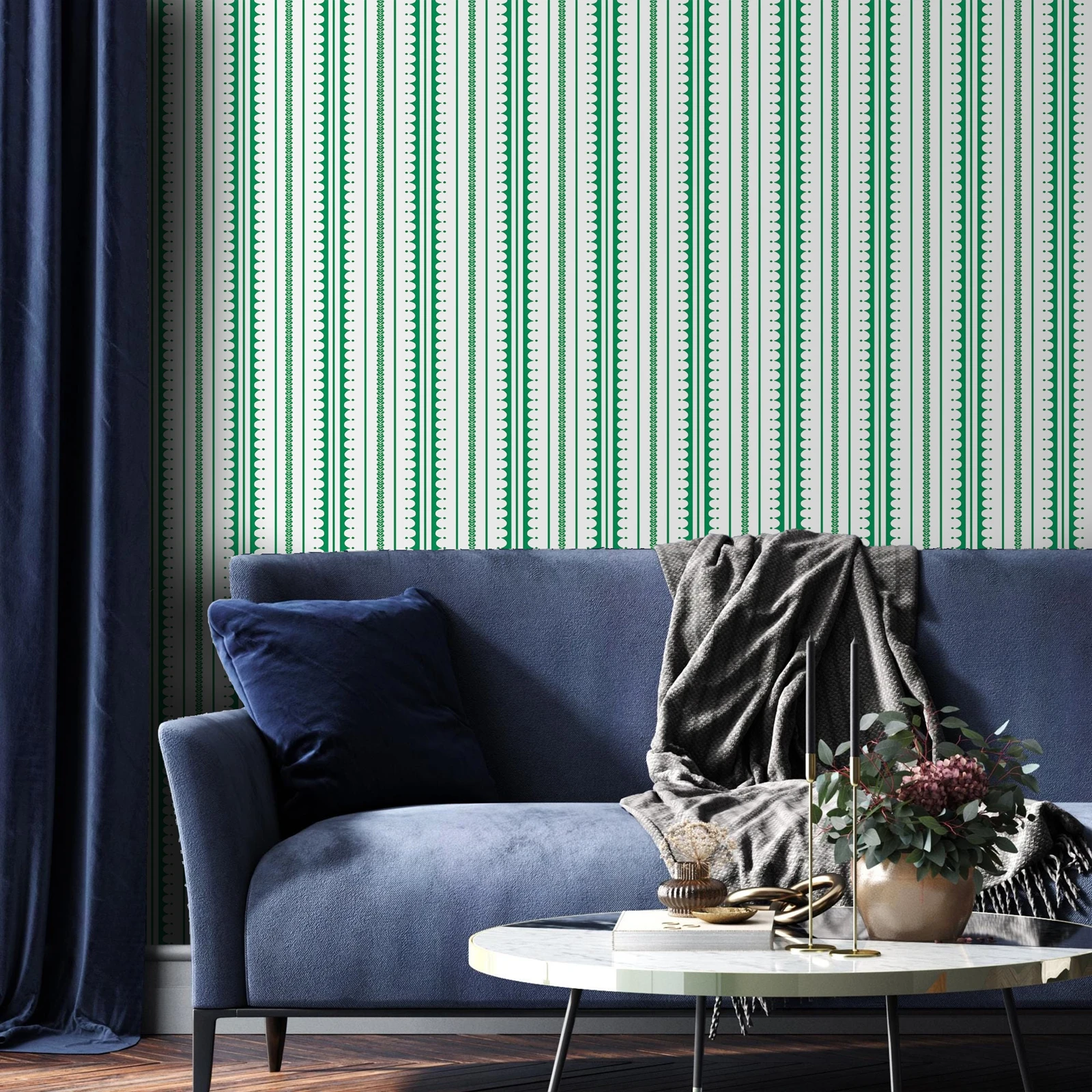 

Обои с зелеными линиями, самоклеящиеся обои для спальни, обои с геометрическим рисунком стены, фотообои для кухни, современное настенное искусство, 50*300