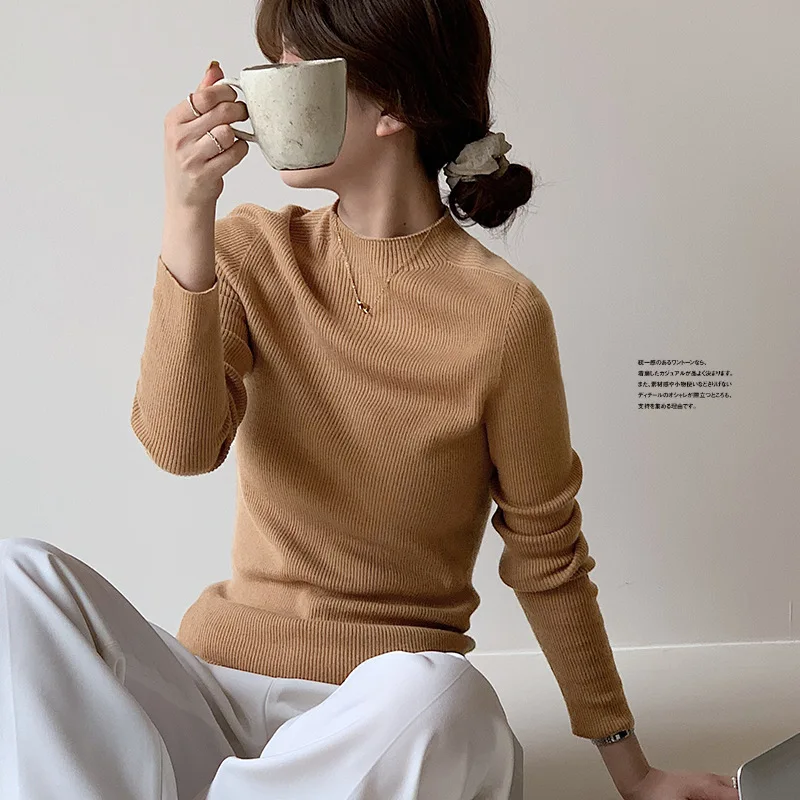 wool sweater seamless women 2023 brown pullover pink top womens clothing knit sweaters black blue tops fashion cute aesthetic