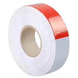 5cm*45M Reflective Tape Roll White and Red Trailer Conspicuity Dot Sfety Warming Tape Reflective for Vehicle